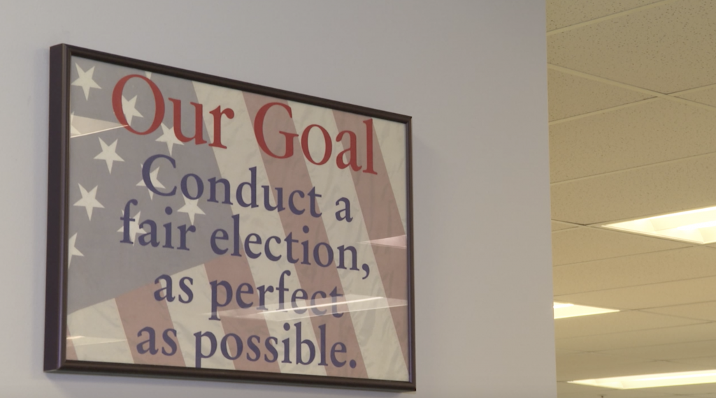 Sign details Onondaga County Board of Elections goal as conducting a fair election as perfect as possible.