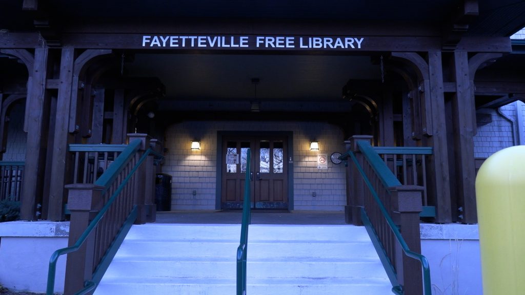 The outside of Fayetteville Free Library